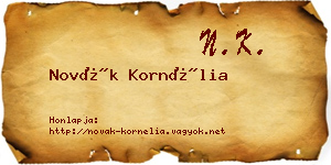 Novák Kornélia névjegykártya